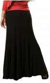 Black Rosario Long-Skirt with Vertical Ruffles