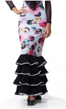 Saia Amaya Floral 4 Babados