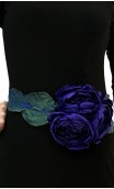 Satin belt w/3 flowers