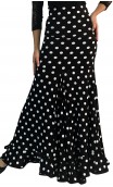 Virna Polka-Dots Long-Skirt Extra Godet