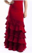 RED Lace Cádiz 6 Ruffles Long-Skirt