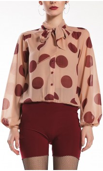 Polka-dots Neo Crepe Leotard-Shirt