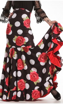 Falda Flamenca Naju Estampada Extra Godet