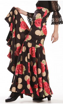 Naju Printed Flamenco Skirt Extra Godet
