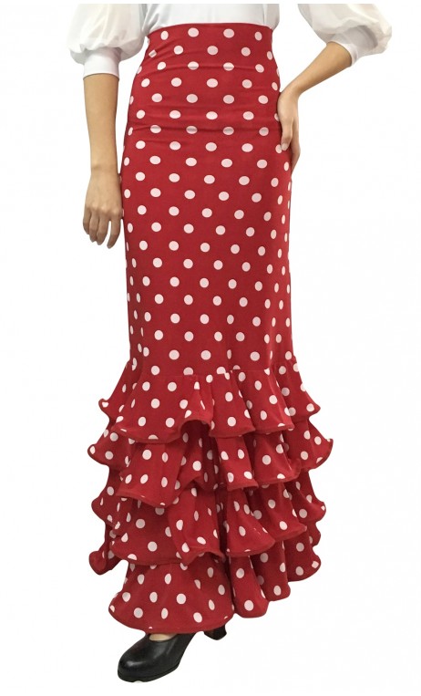 Polka-dots Luiza 4 Ruffles Long-skirt