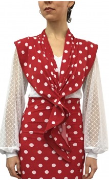 Polka-dots Scarf w/Ruffle