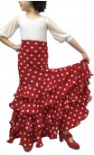 Polka-dots Luiza 4 Ruffles Girls Long-skirt