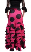 Letizia Polka-Dots 8 Ruffles Long-Skirt