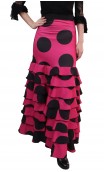 Letizia Polka-Dots 8 Ruffles Long-Skirt