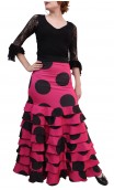 Letizia Polka-Dots 8 Ruffles Long-Skirt