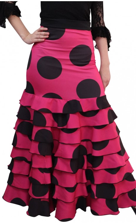 Falda Letizia Lunares 8 Volantes
