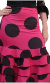 Letizia Polka-Dots 8 Ruffles Long-Skirt