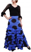 Letizia Polka-Dots 8 Ruffles Long-Skirt