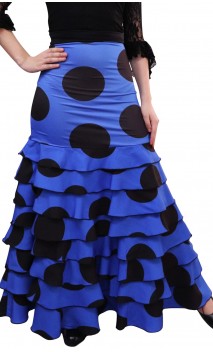 Letizia Polka-Dots 8 Ruffles Flamenco Skirt
