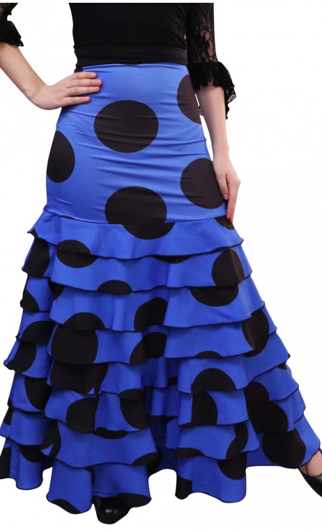 Letizia Polka-Dots 8 Ruffles Long-Skirt