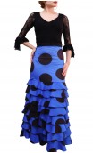 Letizia Polka-Dots 8 Ruffles Long-Skirt