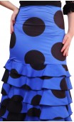 Letizia Polka-Dots 8 Ruffles Long-Skirt