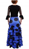 Letizia Polka-Dots 8 Ruffles Long-Skirt