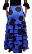 Letizia Polka-Dots 8 Ruffles Long-Skirt