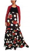 Letizia Floral 8 Ruffles Long-Skirt