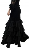 Noir Lace Long-Dress 5 Ruffles