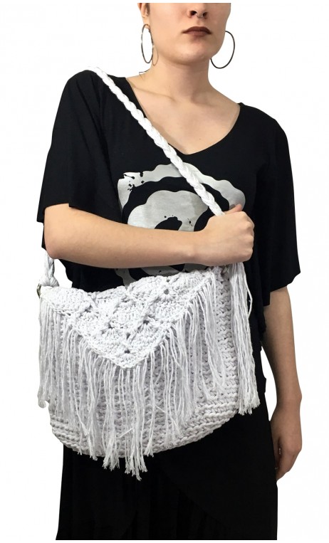 Bolso en Crochet Blanca