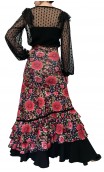 Falda Flamenco Stella Floral 4 Volantes