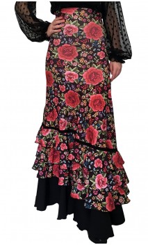Stella Floral Flamenco Long-Skirt 4 Ruffles