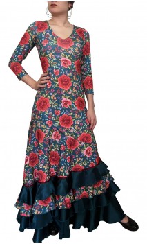 Vestido Flamenco Grace Floral 4 Babados
