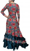 Grace Floral Flamenco Long-Dress 4 Ruffles