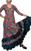 Vestido Flamenco Grace Floral 4 Babados