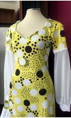 Vestido Flamenco Amarelo c/Bolas 5 Babados