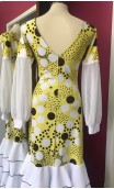 Vestido Flamenco Amarelo c/Bolas 5 Babados