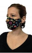 Black Floral Mask