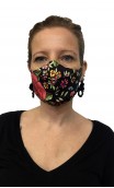 Black Floral Mask