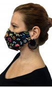 Black Floral Mask