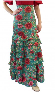 Letizia Floral 8 Ruffles Flamenco Skirt