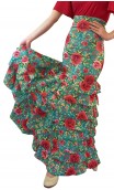 Letizia Floral 8 Ruffles Long-Skirt