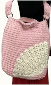 Bolso en Crochet Rosa y Beige Claro