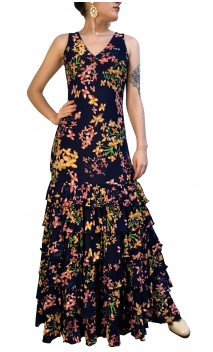 Ester Floral Flamenco Long-Dress