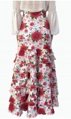 Letizia Floral 8 Ruffles Long-Skirt