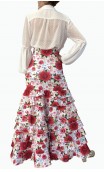 Letizia Floral 8 Ruffles Long-Skirt