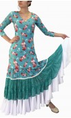 Frida Flamenco Dress Canastera Style w/Lace Scarf