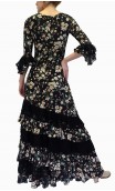 Floral Black Flamenco Dress w/Lace