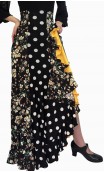 Francesca Floral & Polka-dots Flamenco Skirt w/ 6 Panels