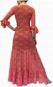 Olga Lace Flamenco Dress w/ Ruffles Details
