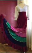 Pink Velvet Canastera Flamenco Skirt