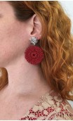 Salmon Lace Scarf, Earrings & Flower for Hair