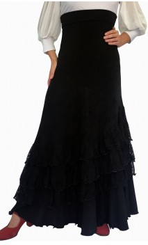 Stella Lace Flamenco Skirt 4 Ruffles