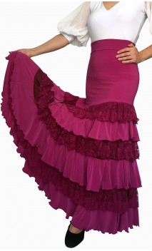 Flamenco Skirt Leonor 6 Ruffles w/ Lace